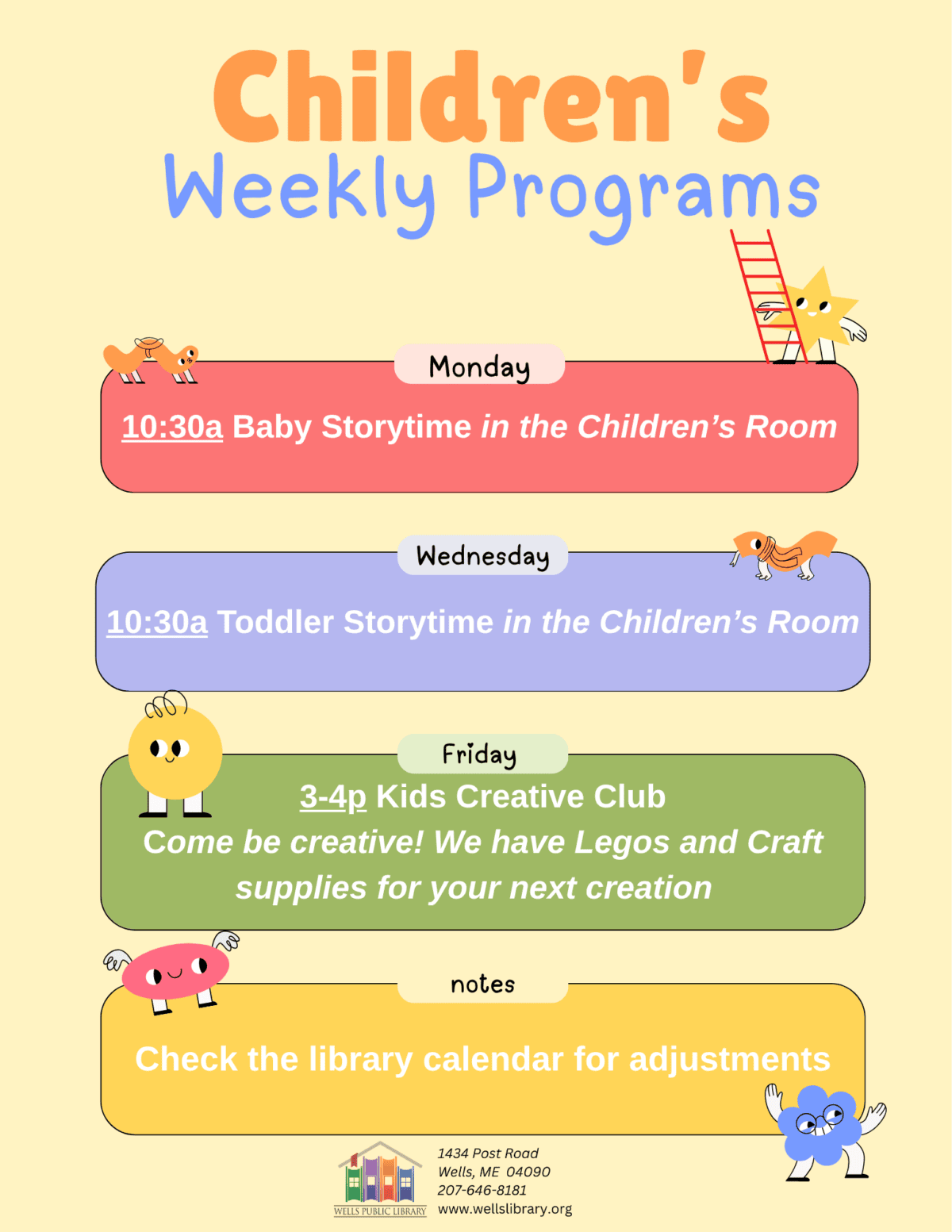 childrens weekly program 2026 fall