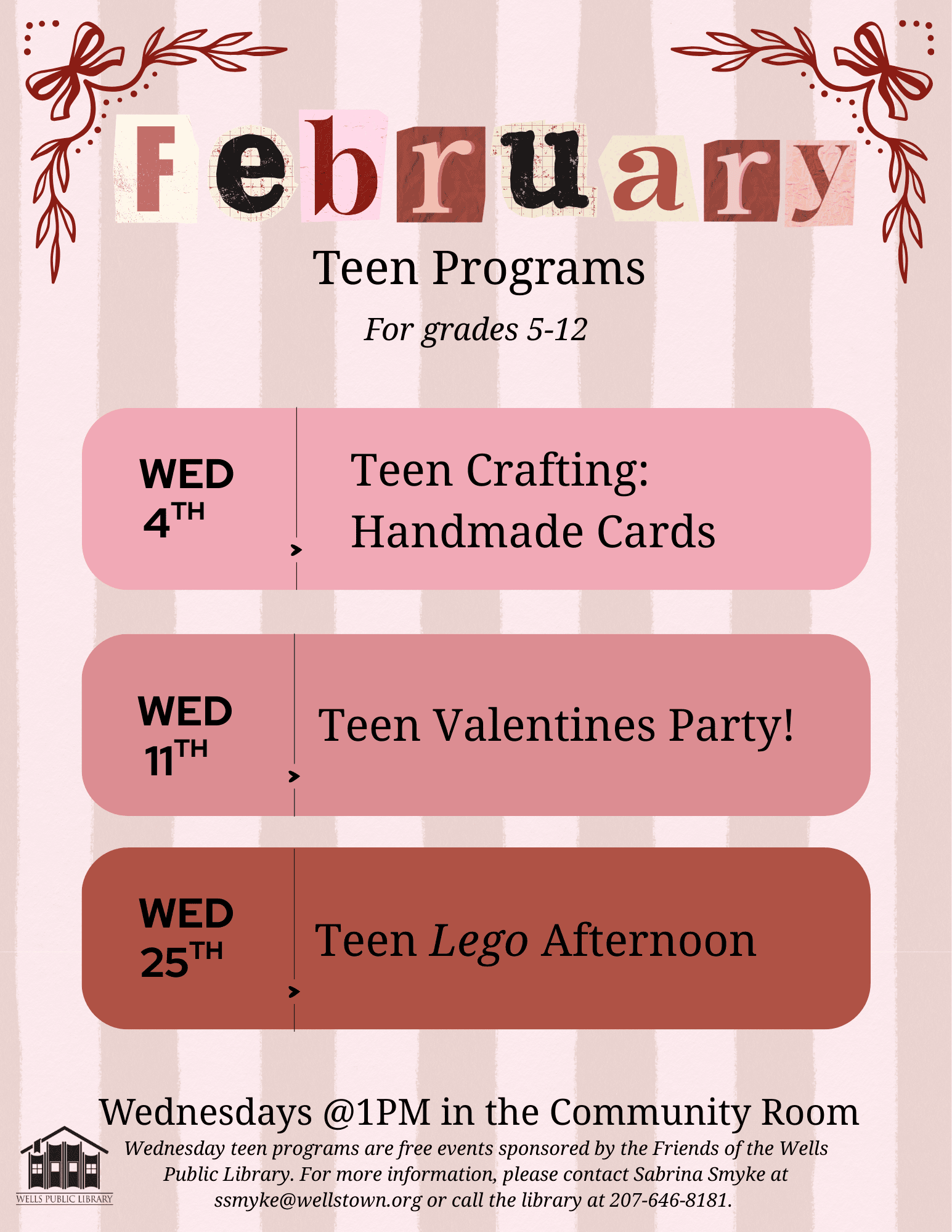 feb 26 teen programs