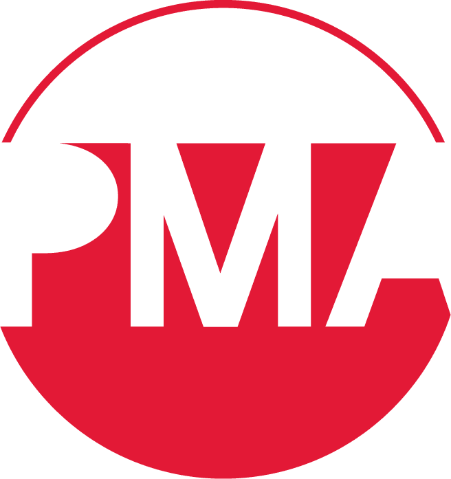 Red letters PMA in bold, partially enclosed by a red semicircle at the top and a solid red semicircle at the bottom, on a light gray background.